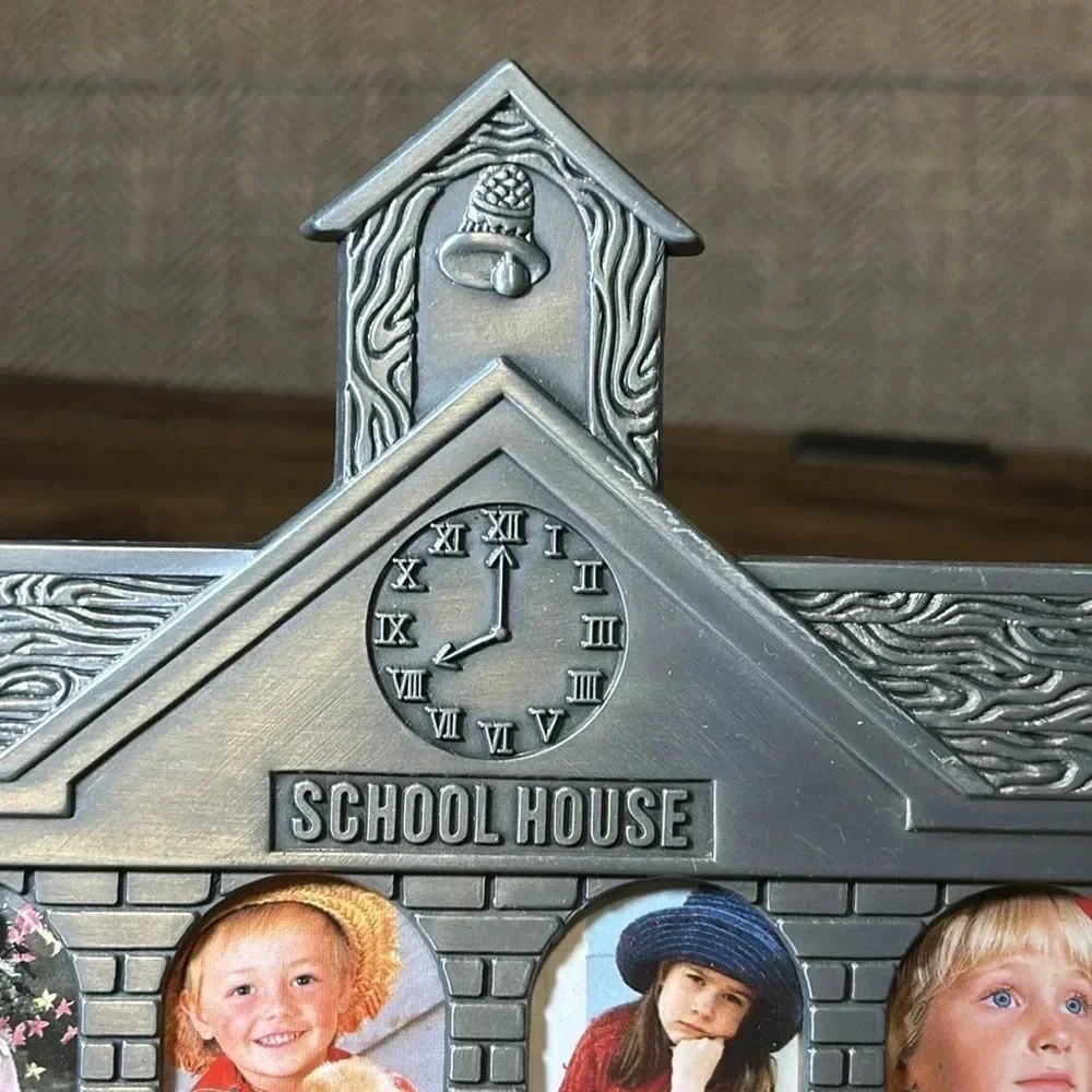 NWOT School House Silver Picture Photo Frame Home Accents Decor Table Top